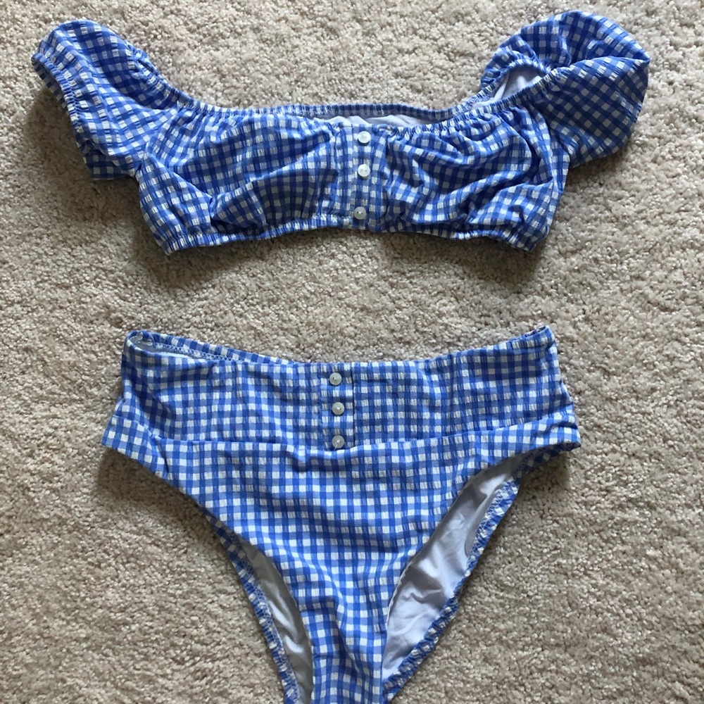 nanette lepore pin up bikini in azul